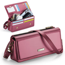 Lade das Bild in den Galerie-Viewer, Casekis Multifunctional Leather Crossbody Phone Bag Red
