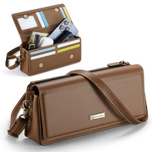 Lade das Bild in den Galerie-Viewer, Casekis Multifunctional Leather Crossbody Phone Bag Brown