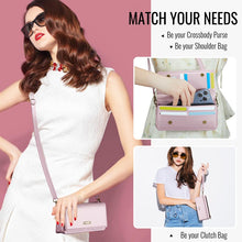Lade das Bild in den Galerie-Viewer, Casekis Multifunctional Leather Crossbody Phone Bag Pink