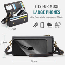 Lade das Bild in den Galerie-Viewer, Casekis Multifunctional Leather Crossbody Phone Bag Black
