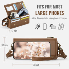 Lade das Bild in den Galerie-Viewer, Casekis Multifunctional Leather Crossbody Phone Bag Brown