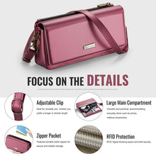 Lade das Bild in den Galerie-Viewer, Casekis Multifunctional Leather Crossbody Phone Bag Red
