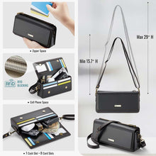 Lade das Bild in den Galerie-Viewer, Casekis Multifunctional Leather Crossbody Phone Bag Black