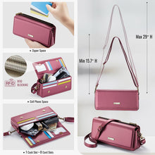 Lade das Bild in den Galerie-Viewer, Casekis Multifunctional Leather Crossbody Phone Bag Red