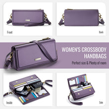 Lade das Bild in den Galerie-Viewer, Casekis Multifunctional Leather Crossbody Phone Bag Purple