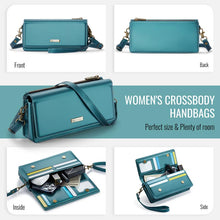 Lade das Bild in den Galerie-Viewer, Casekis Multifunctional Leather Crossbody Phone Bag Green