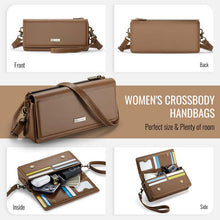 Lade das Bild in den Galerie-Viewer, Casekis Multifunctional Leather Crossbody Phone Bag Brown