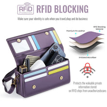 Lade das Bild in den Galerie-Viewer, Casekis Multifunctional Leather Crossbody Phone Bag Purple