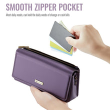 Lade das Bild in den Galerie-Viewer, Casekis Multifunctional Leather Crossbody Phone Bag Purple