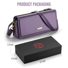 Lade das Bild in den Galerie-Viewer, Casekis Multifunctional Leather Crossbody Phone Bag Purple