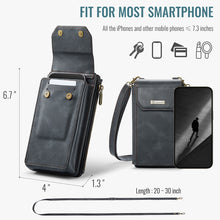 Lade das Bild in den Galerie-Viewer, Casekis Crossbody RFID Zipper Phone Bag Black