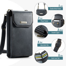 Lade das Bild in den Galerie-Viewer, Casekis Crossbody RFID Zipper Phone Bag Black
