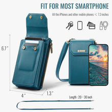 Lade das Bild in den Galerie-Viewer, Casekis Crossbody RFID Zipper Phone Bag Blue