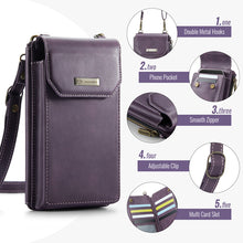 Lade das Bild in den Galerie-Viewer, Casekis Crossbody RFID Zipper Phone Bag Purple