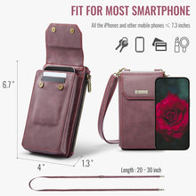 Lade das Bild in den Galerie-Viewer, Casekis Crossbody RFID Zipper Phone Bag Red Wine