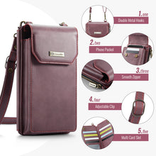 Lade das Bild in den Galerie-Viewer, Casekis Crossbody RFID Zipper Phone Bag Red Wine