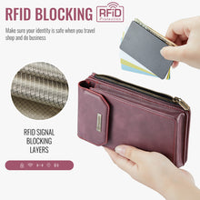 Lade das Bild in den Galerie-Viewer, Casekis Crossbody RFID Zipper Phone Bag Red Wine