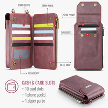 Lade das Bild in den Galerie-Viewer, Casekis Crossbody RFID Zipper Phone Bag Red Wine