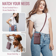 Lade das Bild in den Galerie-Viewer, Casekis Crossbody RFID Zipper Phone Bag Red Wine