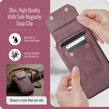 Lade das Bild in den Galerie-Viewer, Casekis Crossbody RFID Zipper Phone Bag Red Wine