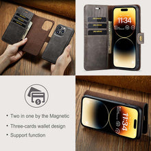 Lade das Bild in den Galerie-Viewer, Casekis Detachable Leather Wallet Phone Case Gray