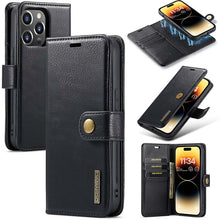 Lade das Bild in den Galerie-Viewer, Casekis Detachable Leather Wallet Phone Case Black
