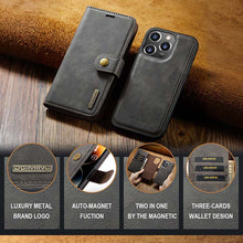 Lade das Bild in den Galerie-Viewer, Casekis Detachable Leather Wallet Phone Case Gray