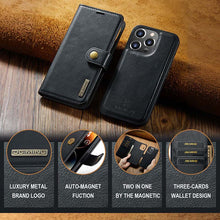 Lade das Bild in den Galerie-Viewer, Casekis Detachable Leather Wallet Phone Case Black