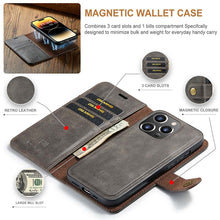 Lade das Bild in den Galerie-Viewer, Casekis Detachable Leather Wallet Phone Case Gray