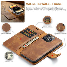 Lade das Bild in den Galerie-Viewer, Casekis Detachable Leather Wallet Phone Case Brown
