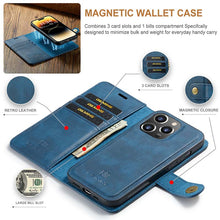 Lade das Bild in den Galerie-Viewer, Casekis Detachable Leather Wallet Phone Case Blue