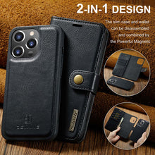 Lade das Bild in den Galerie-Viewer, Casekis Detachable Leather Wallet Phone Case Black
