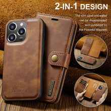 Lade das Bild in den Galerie-Viewer, Casekis Detachable Leather Wallet Phone Case Brown