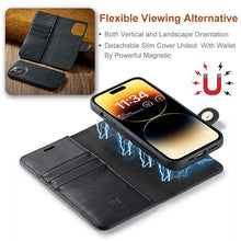 Lade das Bild in den Galerie-Viewer, Casekis Detachable Leather Wallet Phone Case Black