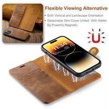 Lade das Bild in den Galerie-Viewer, Casekis Detachable Leather Wallet Phone Case Brown