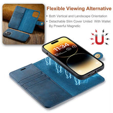 Lade das Bild in den Galerie-Viewer, Casekis Detachable Leather Wallet Phone Case Blue