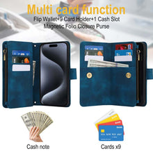 Lade das Bild in den Galerie-Viewer, Casekis Crossbody 9 Card Holder Phone Case Navy Blue