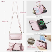 Lade das Bild in den Galerie-Viewer, Casekis Cardholer Zipper Wallet Crossbody Phone Case Pink
