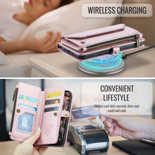 Lade das Bild in den Galerie-Viewer, Casekis Cardholer Zipper Wallet Crossbody Phone Case Pink