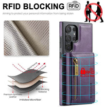 Load image into Gallery viewer, Casekis RFID Magnetic Detachable Leather Wallet Phone Case Purple