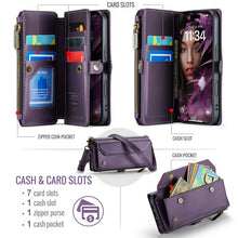 Lade das Bild in den Galerie-Viewer, Casekis Cardholer Zipper Wallet Crossbody Phone Case Purple