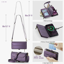 Lade das Bild in den Galerie-Viewer, Casekis Cardholer Zipper Wallet Crossbody Phone Case Purple