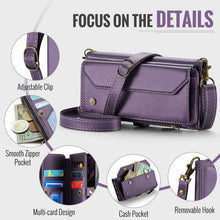 Lade das Bild in den Galerie-Viewer, Casekis Cardholer Zipper Wallet Crossbody Phone Case Purple
