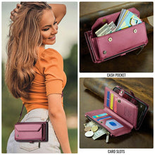 Lade das Bild in den Galerie-Viewer, Casekis Cardholer Zipper Wallet Crossbody Phone Case Red