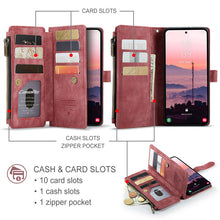 Lade das Bild in den Galerie-Viewer, Casekis Leather Zipper Phone Case Red