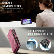 Load image into Gallery viewer, Casekis Wrist Strap Zipper Wallet Phone Case Red