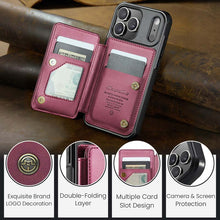 Load image into Gallery viewer, Casekis RFID Cardholder Wallet Phone Case Red Wine