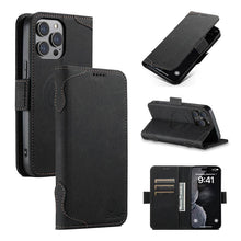 Load image into Gallery viewer, Casekis Leather Wallet Phone Case compatible with MagSafe Black
