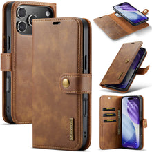 Load image into Gallery viewer, Casekis Detachable Leather Wallet Phone Case Brown