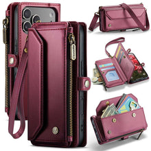 Lade das Bild in den Galerie-Viewer, Casekis Cardholer Zipper Wallet Crossbody Phone Case Red